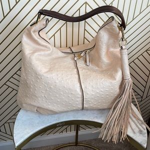 G.I.L.I. Ostrich leather hobo bag